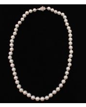 Akoya cultured Pearl necklace 55-knotted pink/cream 