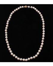 Akoya cultured Pearl necklace 59-knotted Pink Rose Pearls 