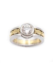 18K yellow gold & platinum 1.02ct VS-1 E Diamond Ring