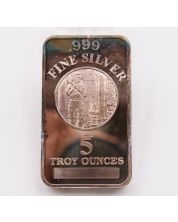 NMI Nevada Metallurgical Inc. Prospector 5 oz .999 Fine Silver Stamped Bar