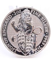 2016 Queen's Beast 2 oz .9999 Silver Lion of England Royal Mint Bullion Coin