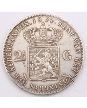 1874 Netherlands 2 1/2 Gulden silver coin VF