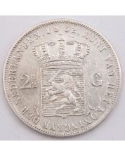 1852 Netherlands 2 1/2 Gulden silver coin VF