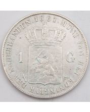 1861 Netherlands 1 Gulden silver coin VF