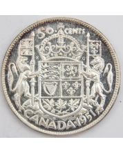 1951 Canada 50 cents Choice AU/UNC