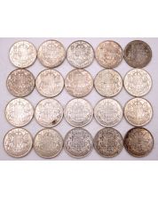20x 1946 Canada 50 cents 20-coins VF to AU+