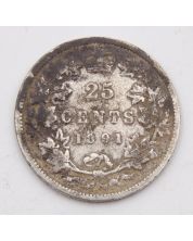 1891 Canada 25 cents key date coin poor condition environmental damage