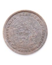 1921 Netherlands 1/2 cent Choice AU/UNC BN