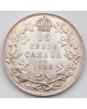 1933 Canada 25 cents Choice AU