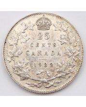 1932 Canada 25 cents EF+