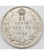 1936 Canada 25 cents EF+