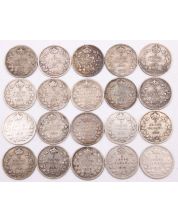 20X 1910 Canada 5 cents silver coins 20-coins Good to FINE