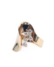 14K yg Sapphire and Diamond ring with appraisal $3800.  Size- 5.5