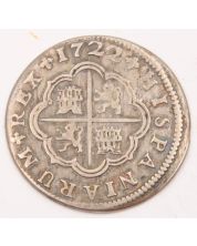 1722 Spain 2 Reales silver coin VF+
