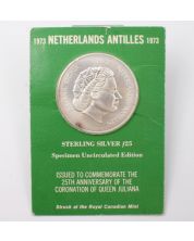 1973 Netherlands Antilles $25 silver coin Mint Sealed Specimen 