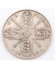 1912 Great Britain Florin sterling silver coin circulated