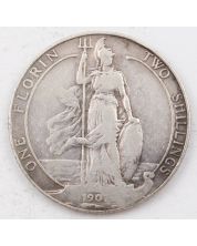 1907 Great Britain Florin Two Shillings silver coin circulated