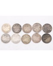 Great Britain 3 pence silver coins 1888 1889 6x1891 1892 1893 10-damaged coins