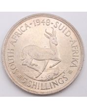 1948 South Africa 5 Shillings Springbok large silver coin Choice UNC