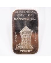 1974 Western Mint 1 oz Silver bar .999 Pure Centennial City of Nanaimo BC 