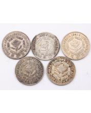 5x South Africa 6 pence silver coins 1932 1937 1941 1950 1955 5-coins