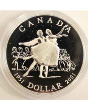 2001 Canada 50th Ballet Anniversary Proof Silver Dollar