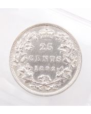 1892 Canada 25 cents ICCS VF-30