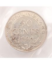 1904H Newfoundland 50 cents ICCS EF-40