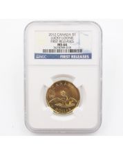 2012 Canada Uncirculated $1 Lucky Loonie Dollar NGC MS 66