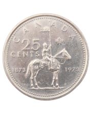1973 Large Bust Canada 25 cents EF