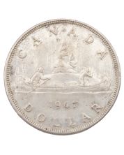 1947 Blunt-7 Canada silver dollar VF