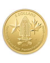 2014 1/10 oz  $5 Gold Coin Devil's Brigade 1st Special Forces 