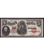1907 $5 Woodchopper banknote FR91 Speelman White K5552919 nice VF+