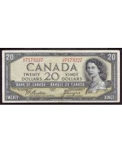 1954 Canada $20 Devils Face note BC33b D/E7173227 VF small tear @ 7pm & ink