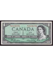1954 Canada $1 dollar replacement banknote Beattie *A/A 0156779 VF+