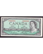 1954 Canada $1 banknote Lawson Bouey V/F9505991 Choice AU/UNC