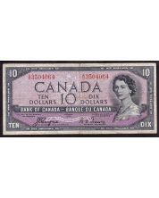 1954 Canada $10 Devils Face note Coyne Towers BC32a A/D 3504064 FINE