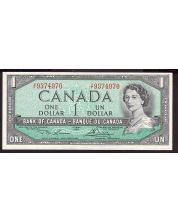 1954 Canada $1 banknote Lawson Bouey V/F9374970 Choice AU/UNC