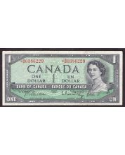 1954 Canada $1 replacement note BC37A-i No FPN *B/M0386229 VF+