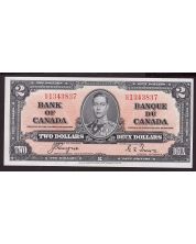 1937 Canada $2 banknote Coyne Towers K/R1343837 BC-22c Choice UNC EPQ