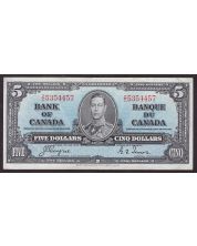 1937 Canada $5 note Coyne Towers Z/C5354457 a/EF