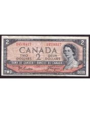 1954 Canada $2 Devils Face note Beattie Coyne H/B4536417 VF