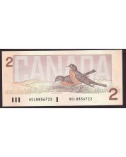 1986 Canada $2 banknote Thiessen Crow AUL8836722 UNC
