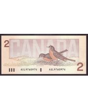 1986 Canada $2 banknote Thiessen Crow AUL9760974 Choice UNC+