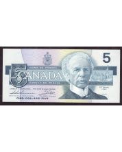 1986 Canada $5 banknote Theissen Crow GNY0550597 BC-56b Choice UNC