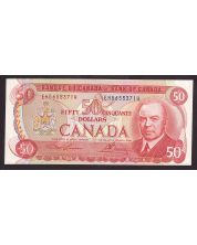 1975 Canada $50 banknote Lawson EHB6553714 BC-51a-i Choice AU/UNC