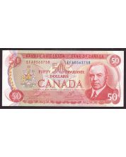 1975 Canada $50 banknote Crow EFA0563758 BC-51b Choice AU/UNC