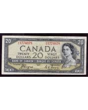 1954 Canada $20 devils face note Coyne Towers A/E 1774078  VF small ink