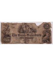 USA $2.00 The Bank of Salisbury March 4th 1852