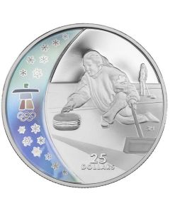2007 Canada $25 Curling Olympic Sterling Silver Hologram